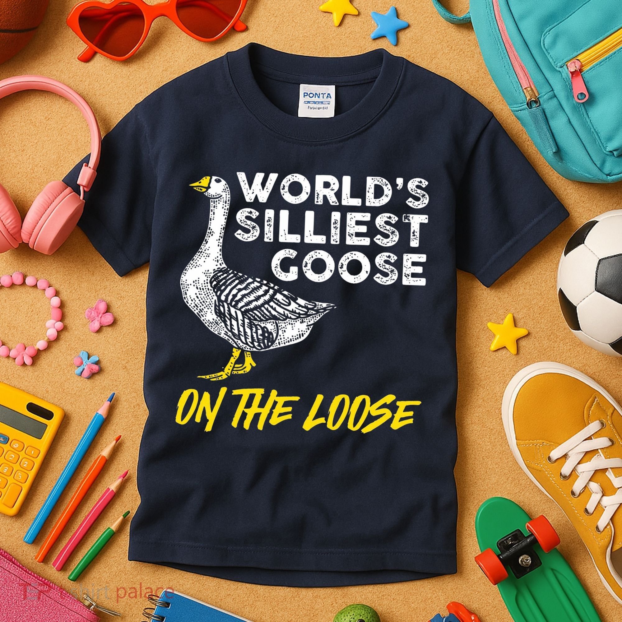 Worlds Silliest Goose On The Loose Funny Kids T-Shirt