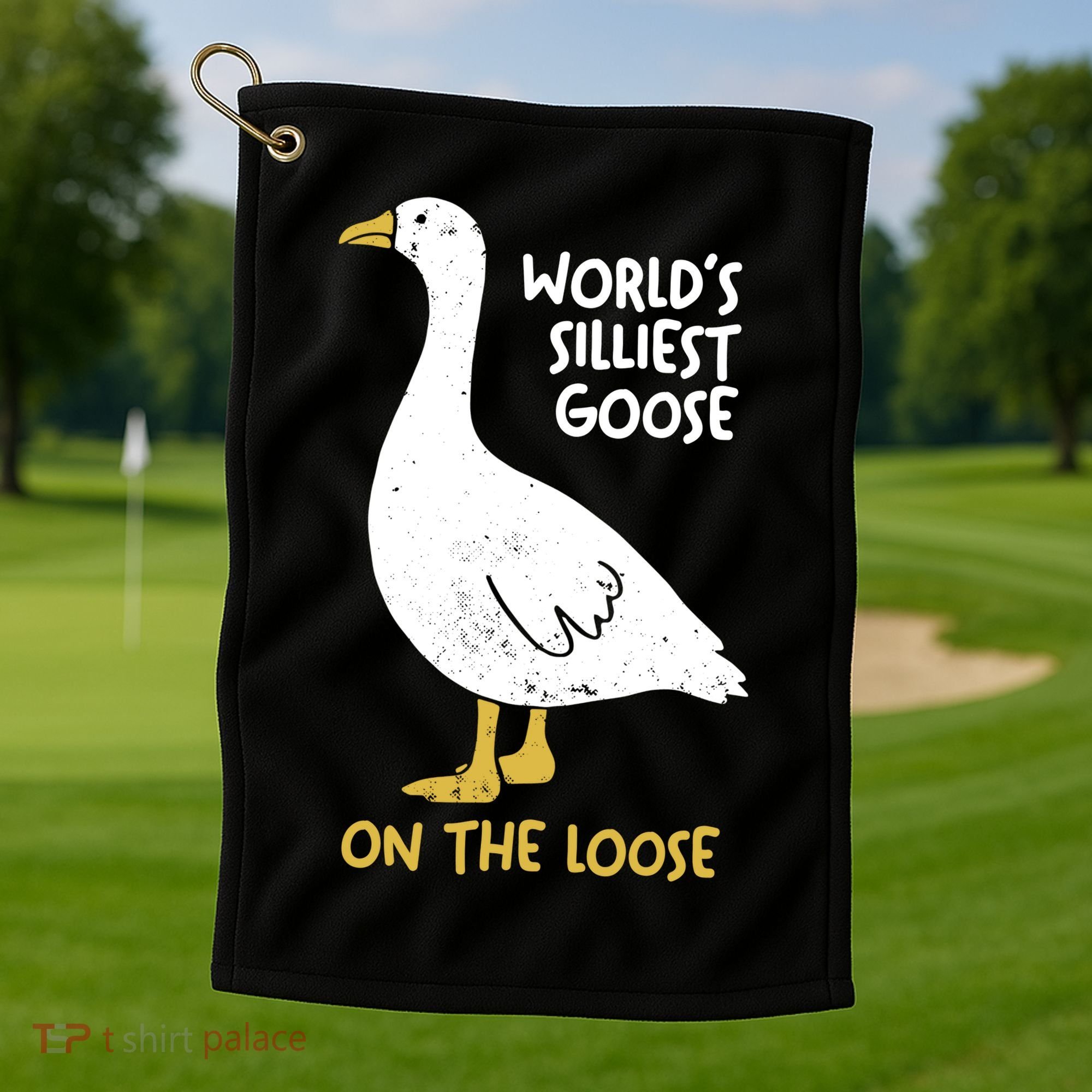 Worlds Silliest Goose On The Loose Golf Towel