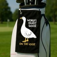 Worlds Silliest Goose On The Loose Golf Towel thumb 2