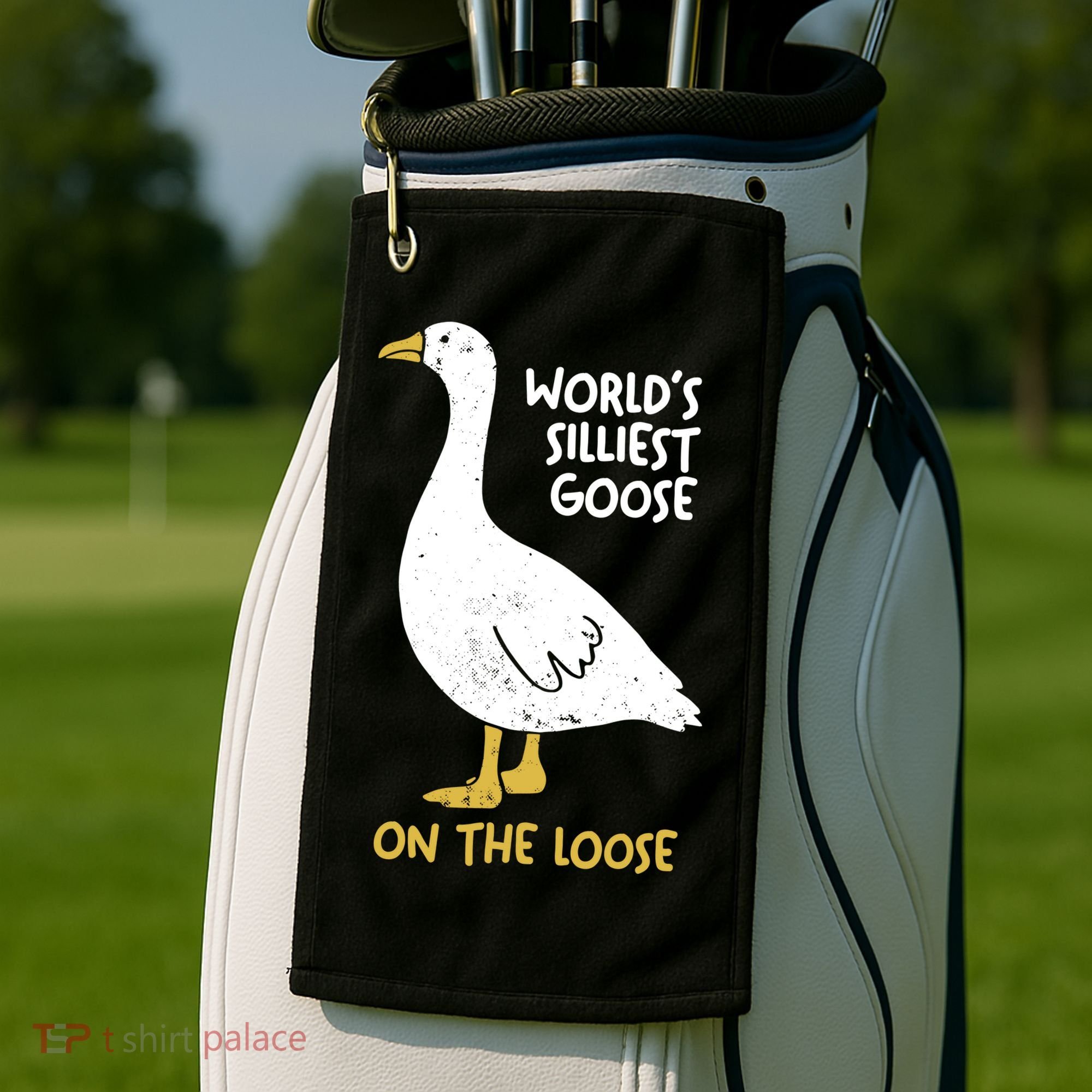 Worlds Silliest Goose On The Loose Golf Towel