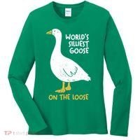 Worlds Silliest Goose On The Loose Women's Long Sleeve Shirt thumb 0