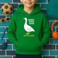 Worlds Silliest Goose On The Loose Kids Hoodie thumb 2