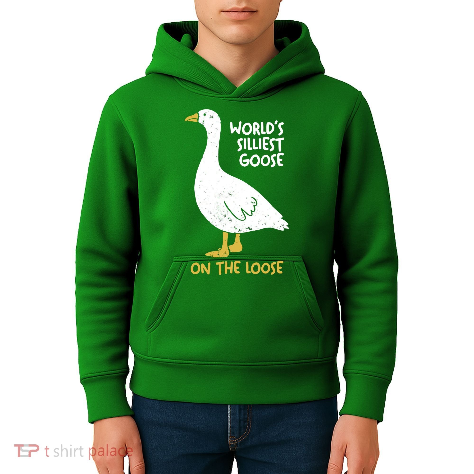 Worlds Silliest Goose On The Loose Kids Hoodie
