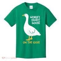 Worlds Silliest Goose On The Loose Kids T-Shirt thumb 0