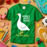 Worlds Silliest Goose On The Loose Kids T-Shirt thumb 3