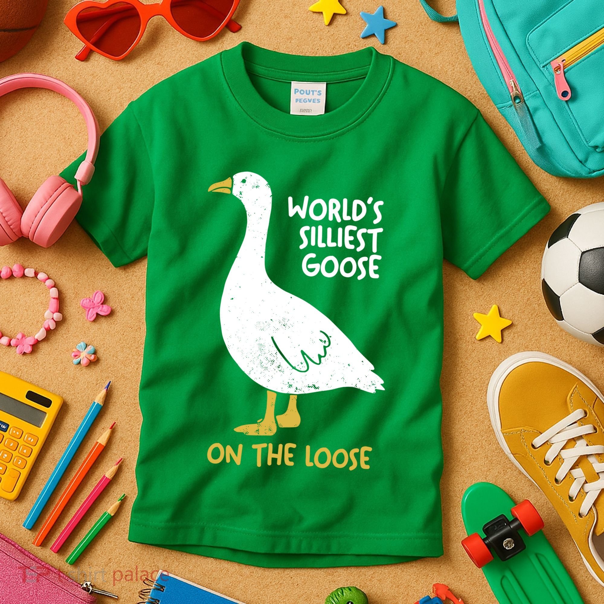 Worlds Silliest Goose On The Loose Kids T-Shirt