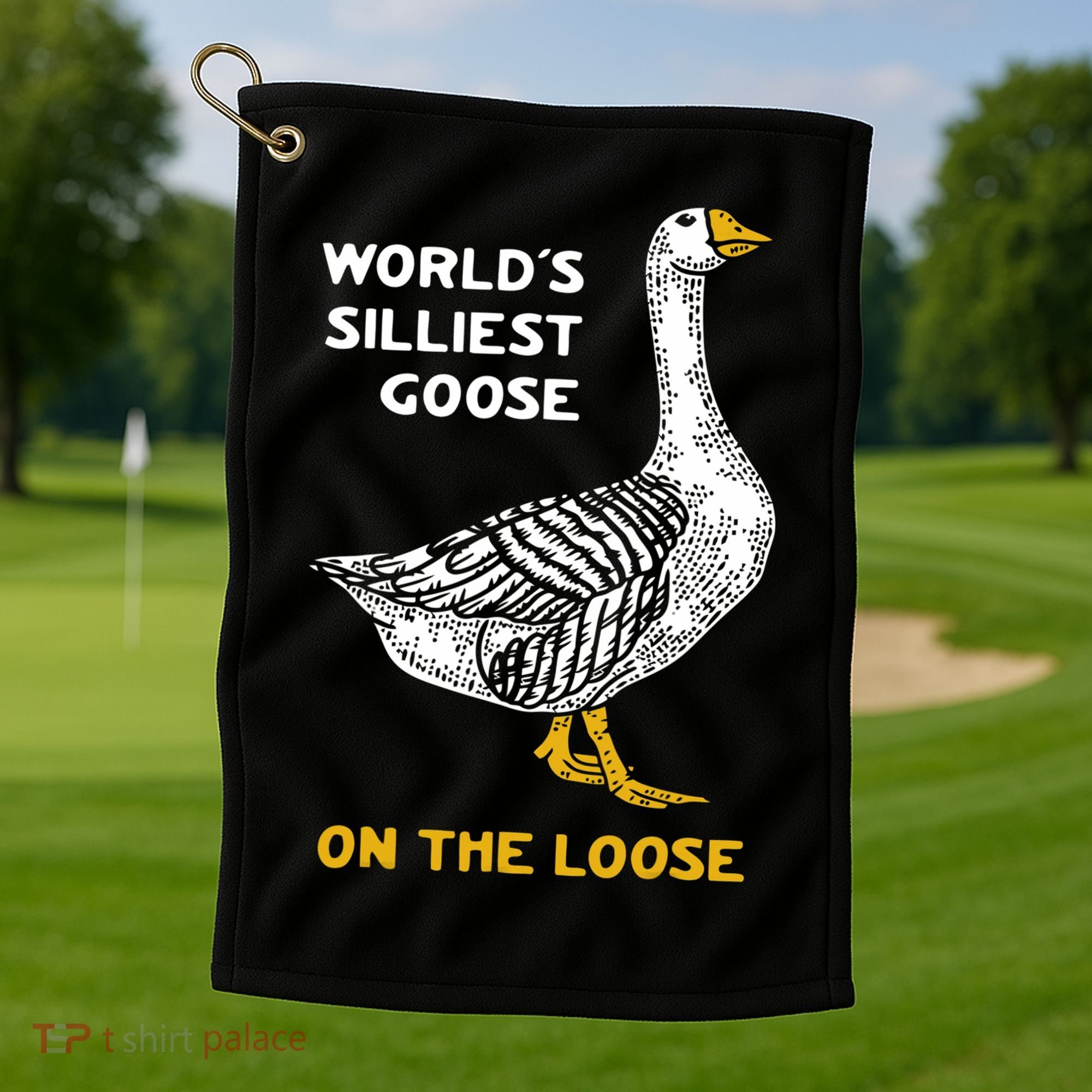 Worlds Silliest Goose On The Loose Golf Towel