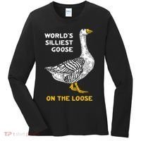 Worlds Silliest Goose On The Loose Women's Long Sleeve Shirt thumb 0