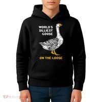 Worlds Silliest Goose On The Loose Kids Hoodie thumb 4