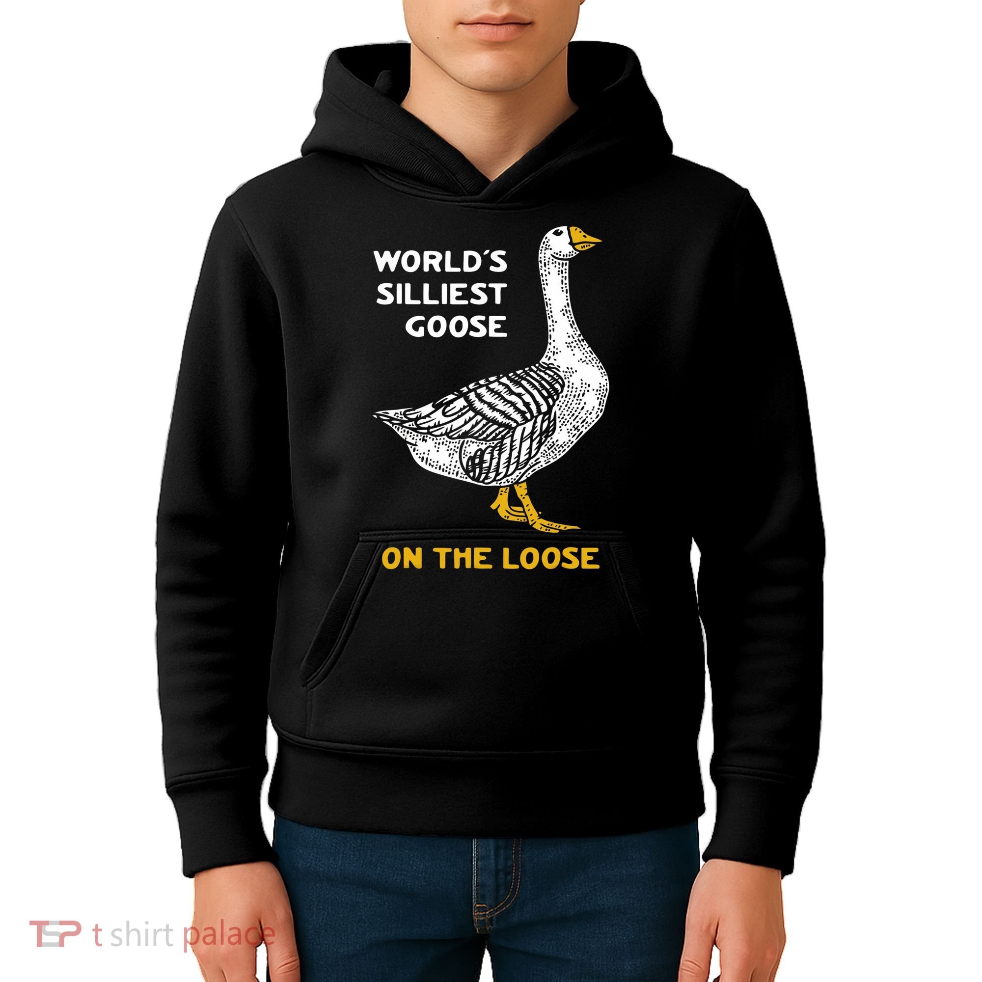 Worlds Silliest Goose On The Loose Kids Hoodie