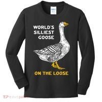 Worlds Silliest Goose On The Loose Kids Long Sleeve Shirt thumb 0