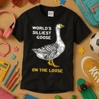 Worlds Silliest Goose On The Loose Kids T-Shirt thumb 3