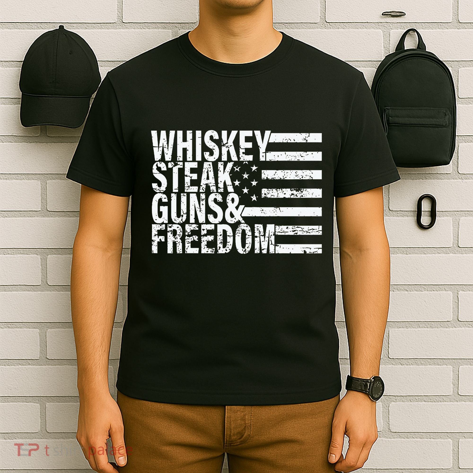 Whiskey Steak Guns And Freedom Pro America T-Shirt