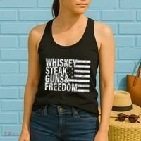 Whiskey Steak Guns And Freedom Pro America Women's Tank Top thumb 2
