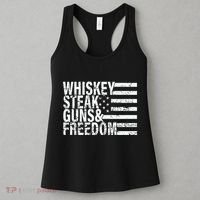 Whiskey Steak Guns And Freedom Pro America Women's Tank Top thumb 3
