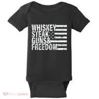 Whiskey Steak Guns And Freedom Pro America Baby Bodysuit thumb 0