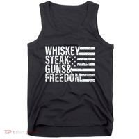 Whiskey Steak Guns And Freedom Pro America Tank Top thumb 0