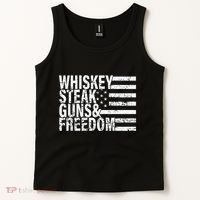 Whiskey Steak Guns And Freedom Pro America Tank Top thumb 2