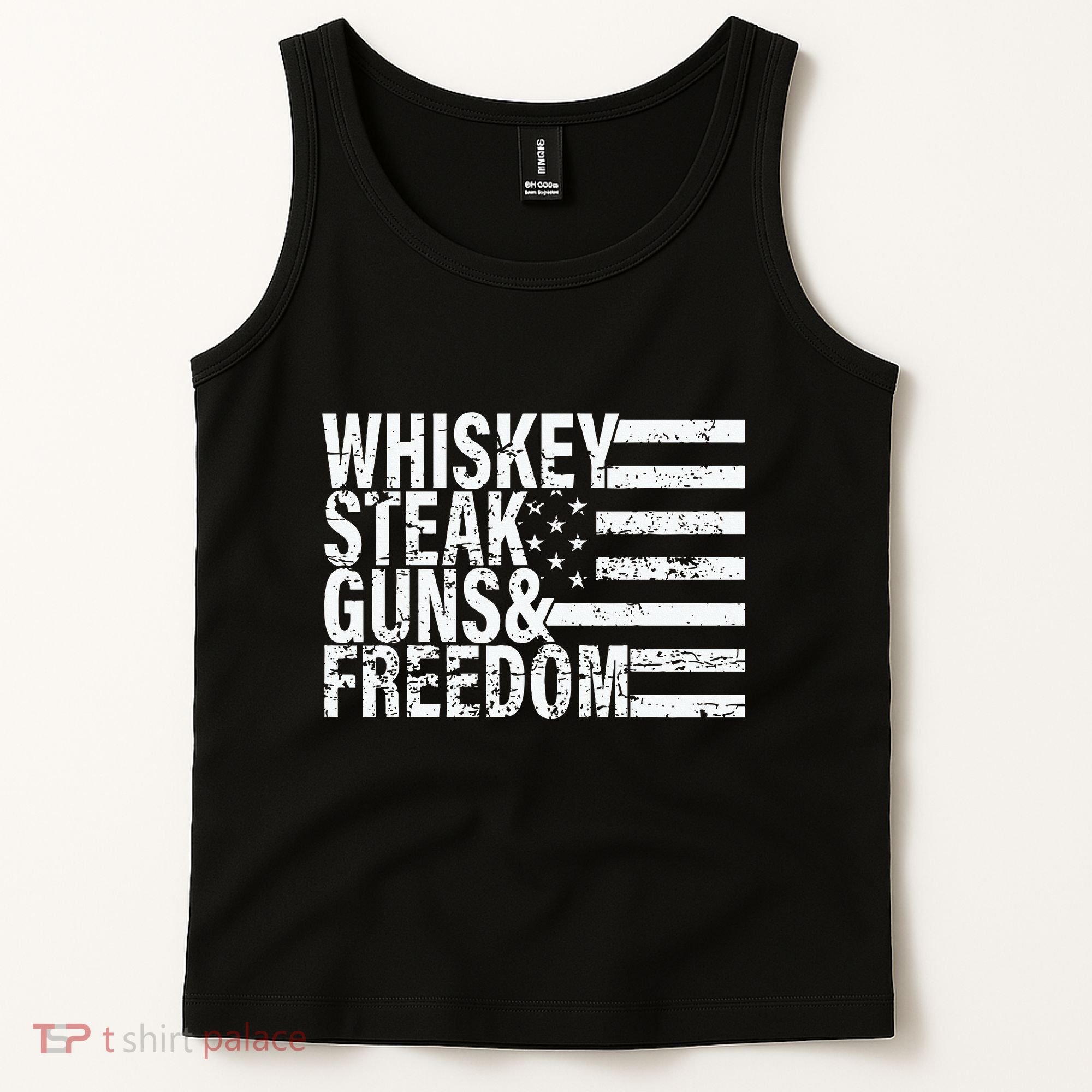 Whiskey Steak Guns And Freedom Pro America Tank Top