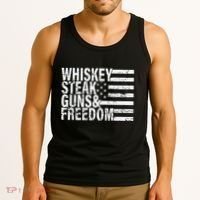 Whiskey Steak Guns And Freedom Pro America Tank Top thumb 3