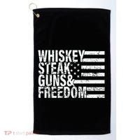 Whiskey Steak Guns And Freedom Pro America Golf Towel thumb 0