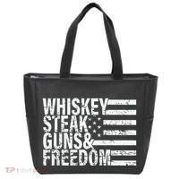 Whiskey Steak Guns And Freedom Pro America Tote Bag thumb 0