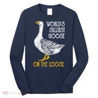 World's Silliest Goose On The Loose Funny Long Sleeve Shirt thumb 0