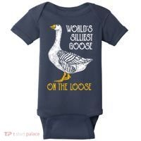 World's Silliest Goose On The Loose Funny Baby Bodysuit thumb 0