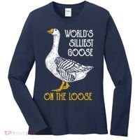 World's Silliest Goose On The Loose Funny Women's Long Sleeve Shirt thumb 0