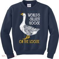 World's Silliest Goose On The Loose Funny Kids Sweatshirt thumb 0
