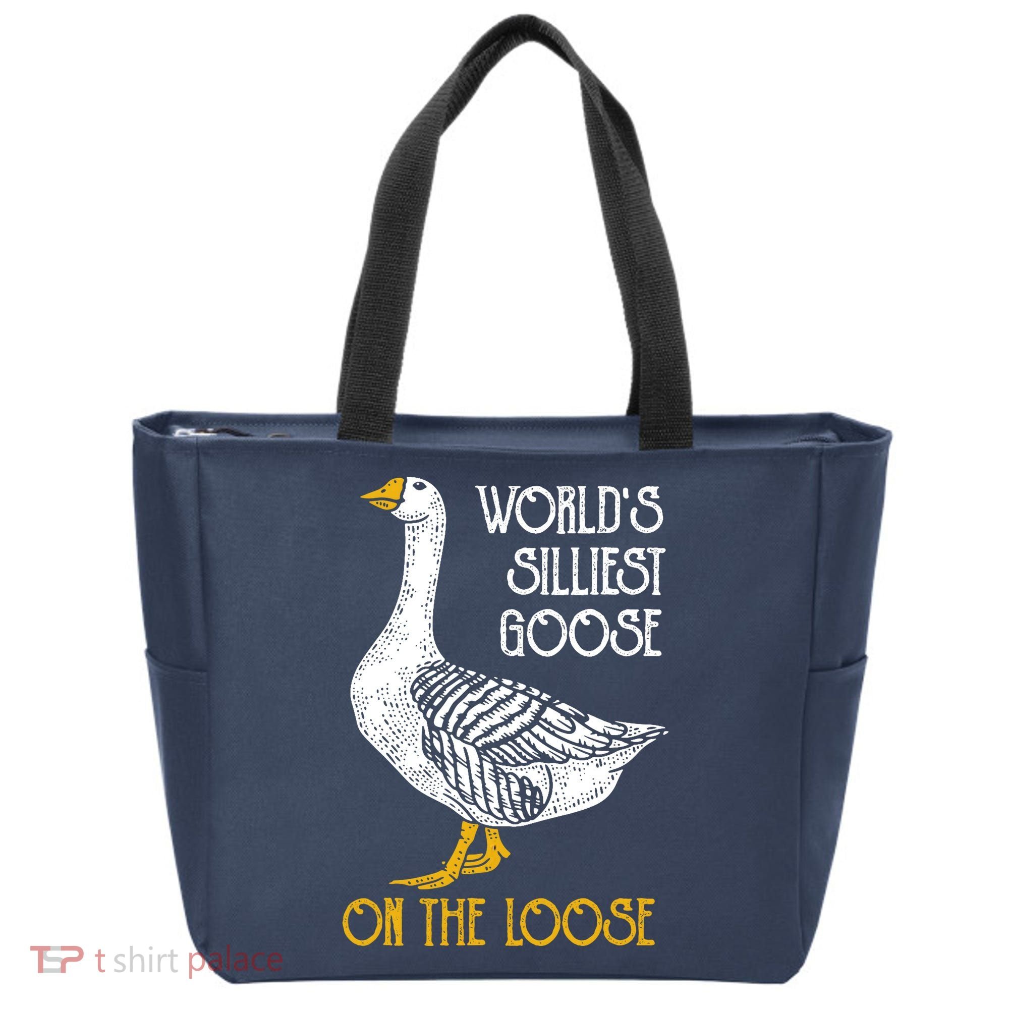 World's Silliest Goose On The Loose Funny Tote Bag