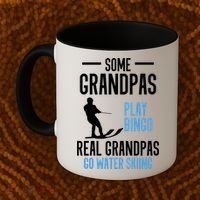 Water Ski Grandpa Skiing Waterski Waterskiing Holiday Waves Great Gift Coffee Mug thumb 2