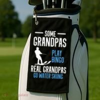 Water Ski Grandpa Skiing Waterski Waterskiing Holiday Waves Great Gift Golf Towel thumb 2