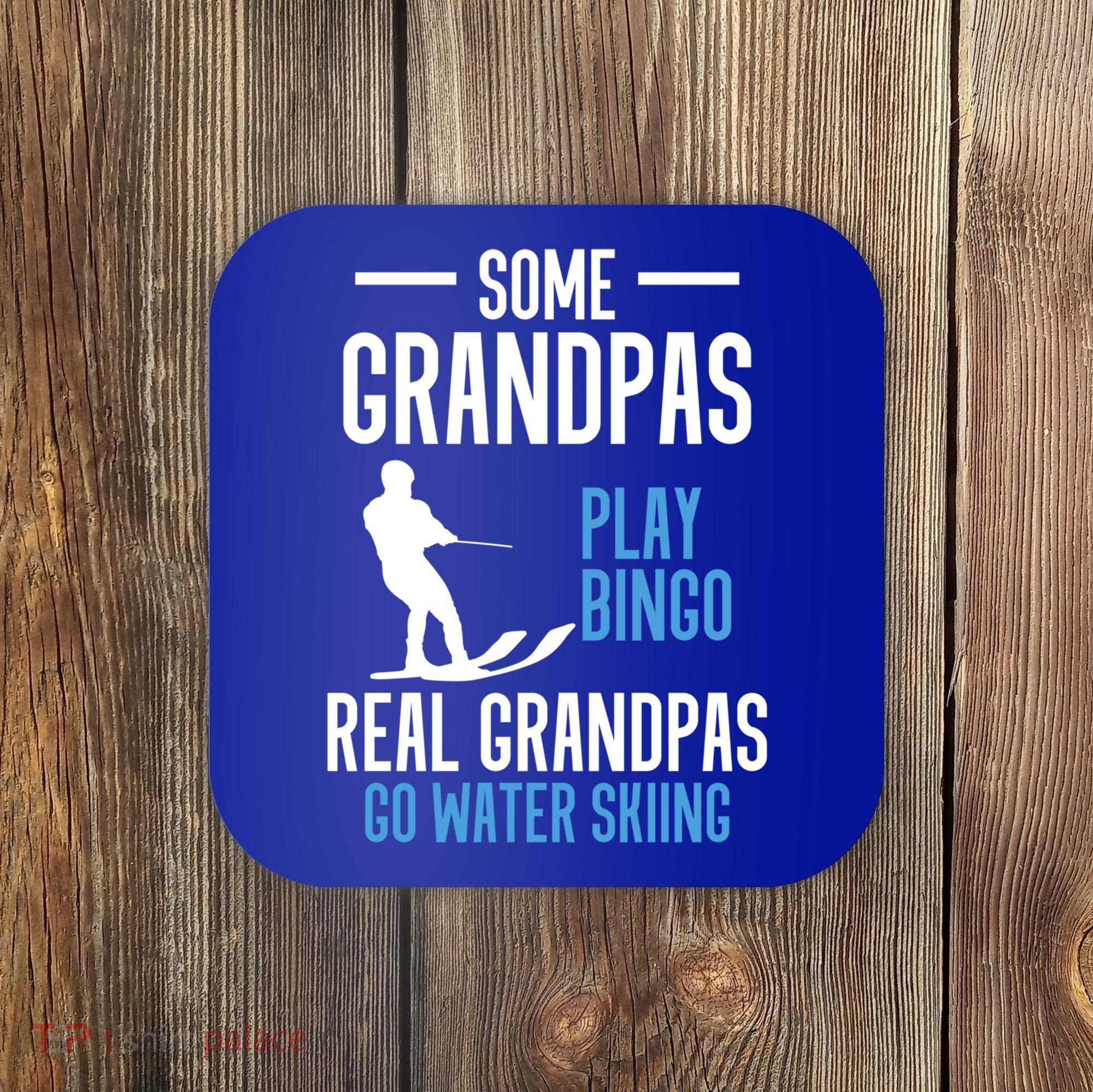Water Ski Grandpa Skiing Waterski Waterskiing Holiday Waves Great Gift Coaster