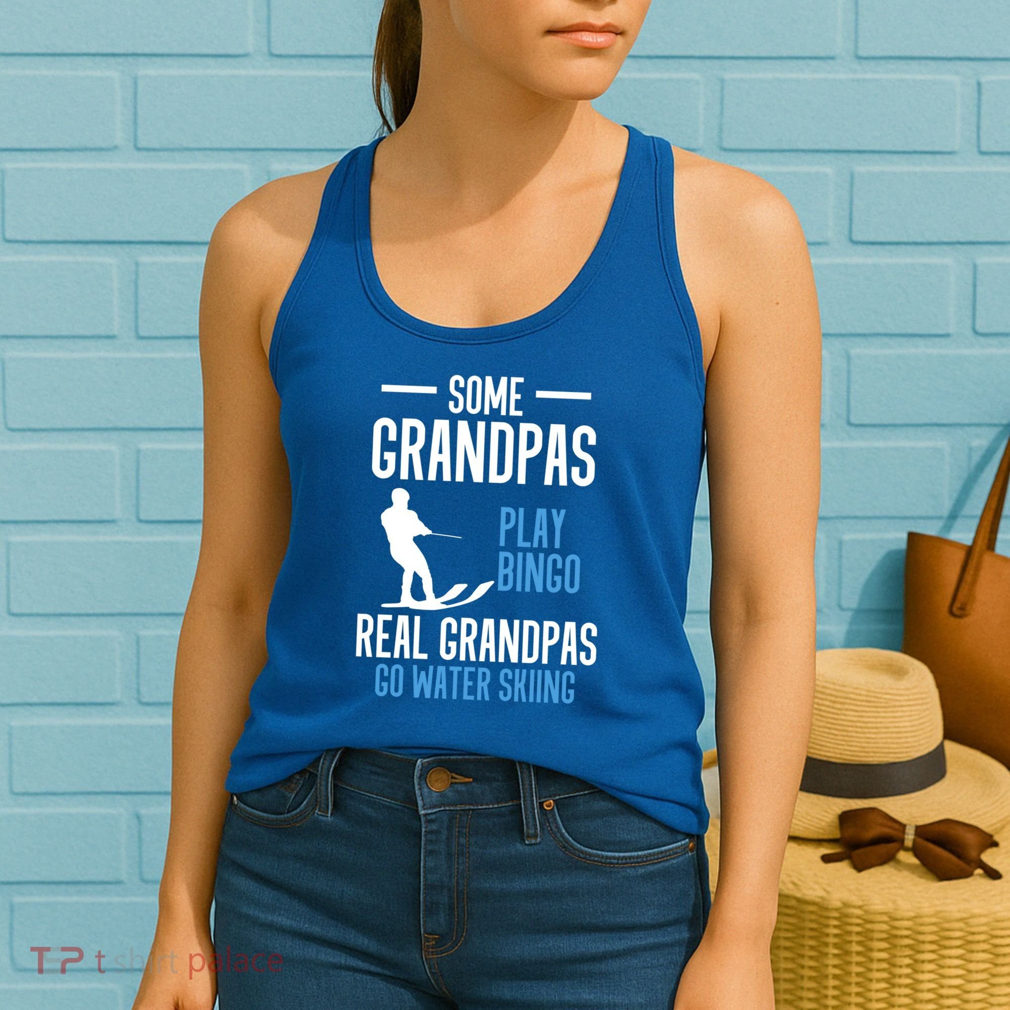 Water Ski Grandpa Skiing Waterski Waterskiing Holiday Waves Great Gift Women's Tank Top