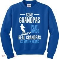 Water Ski Grandpa Skiing Waterski Waterskiing Holiday Waves Great Gift Kids Sweatshirt thumb 0
