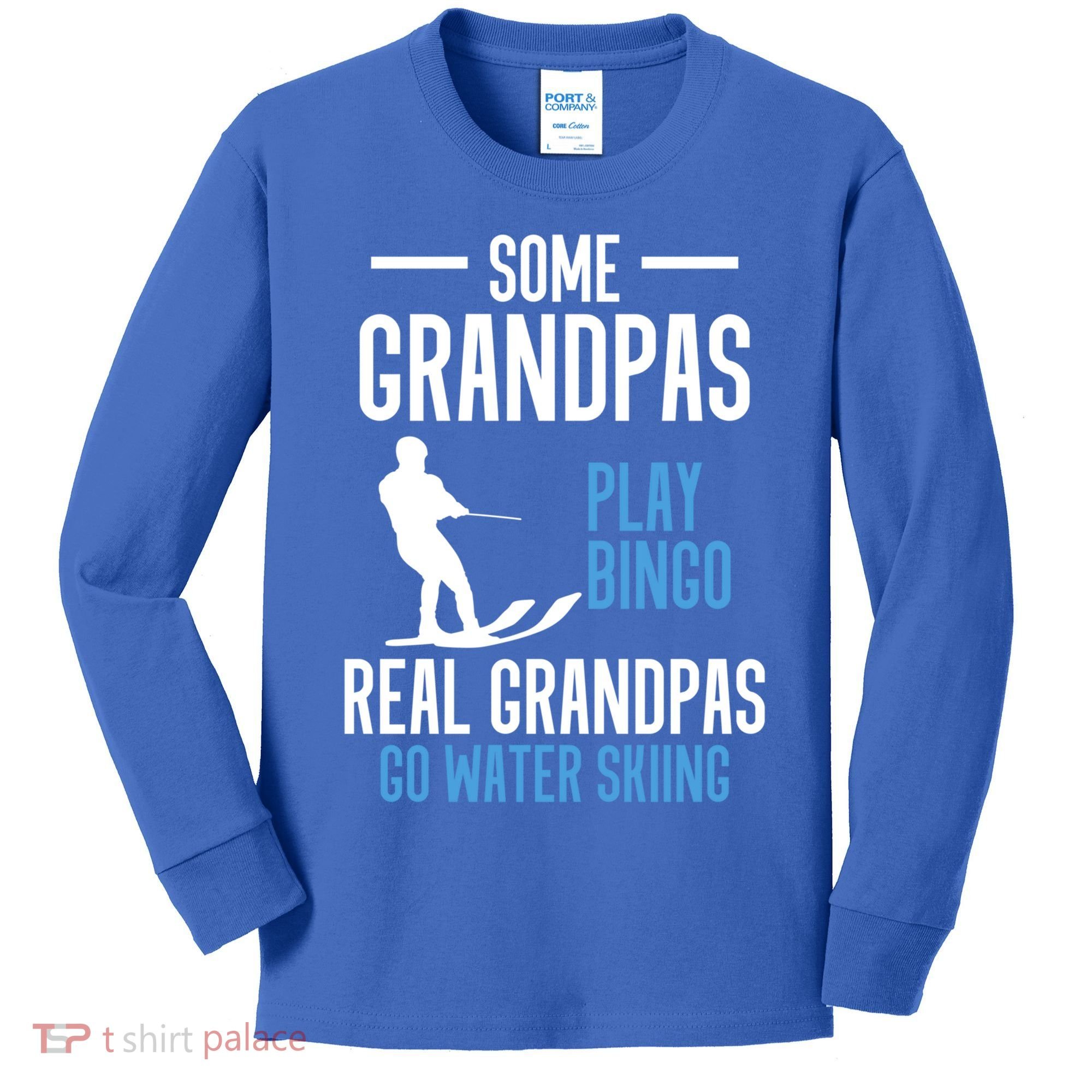 Water Ski Grandpa Skiing Waterski Waterskiing Holiday Waves Great Gift Kids Long Sleeve Shirt