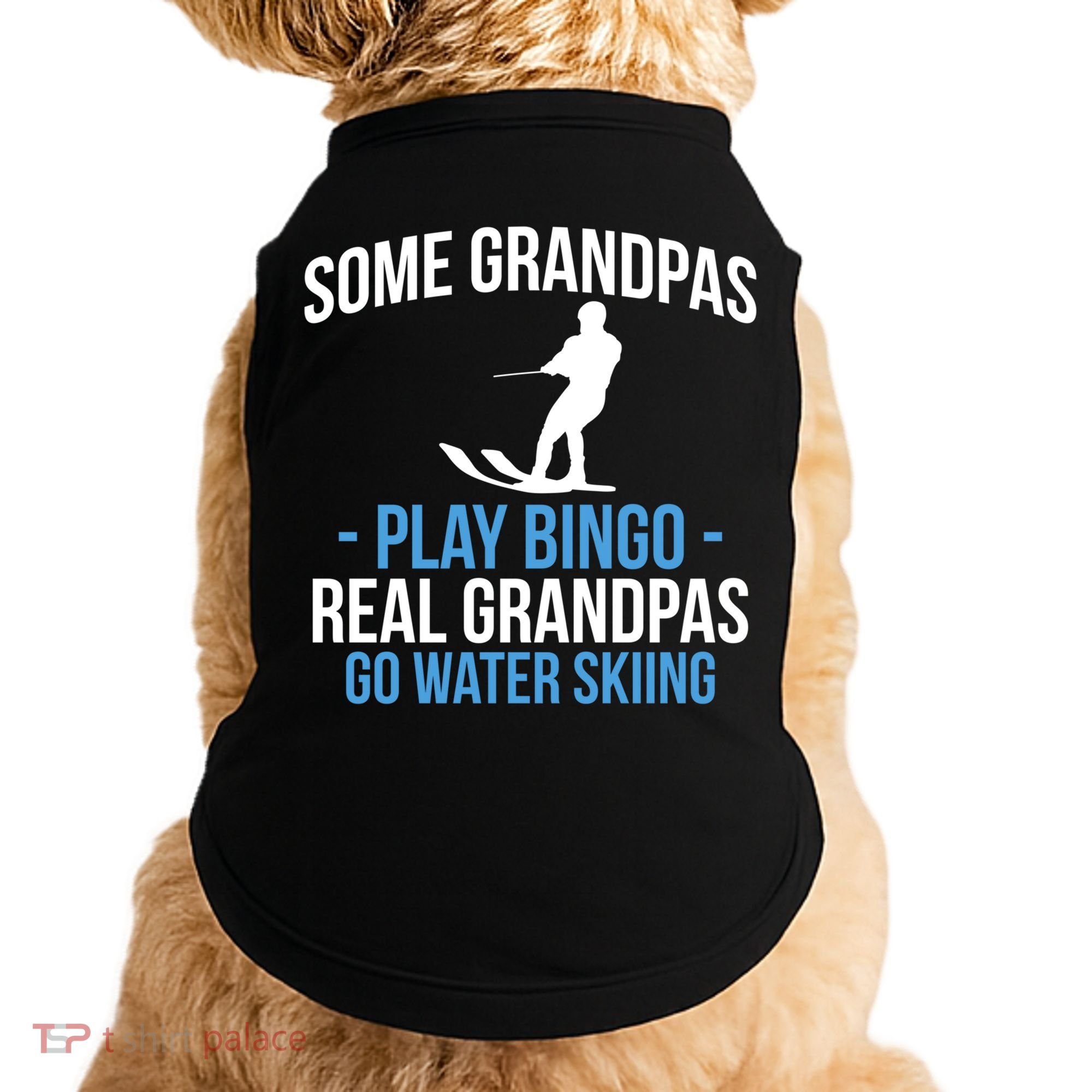 Water Ski Grandpa Skiing Waterski Waterskiing Waves Holiday Gift Doggie Tank