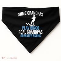 Water Ski Grandpa Skiing Waterski Waterskiing Waves Holiday Gift USA-Made Doggie Bandana thumb 0