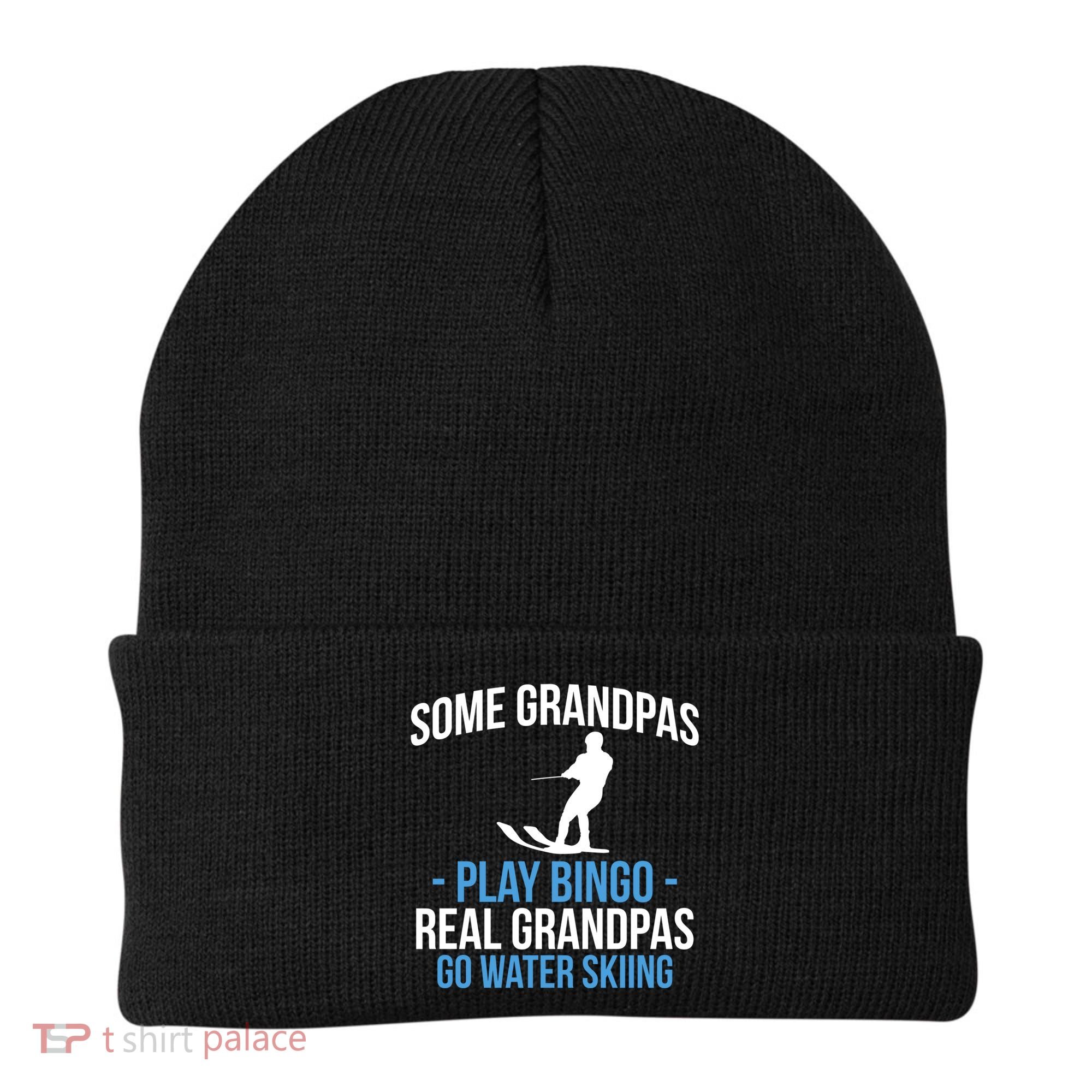 Water Ski Grandpa Skiing Waterski Waterskiing Waves Holiday Gift Beanie