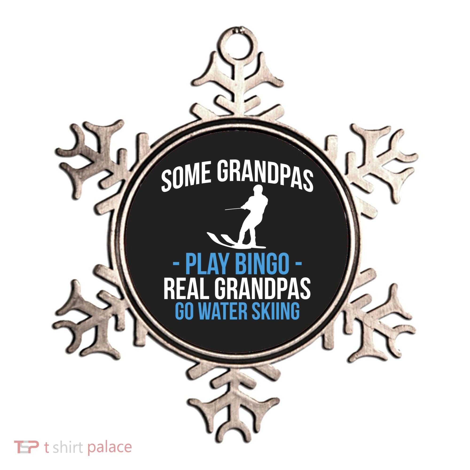 Water Ski Grandpa Skiing Waterski Waterskiing Waves Holiday Gift Ornament