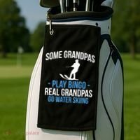Water Ski Grandpa Skiing Waterski Waterskiing Waves Holiday Gift Golf Towel thumb 2