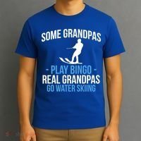 Water Ski Grandpa Skiing Waterski Waterskiing Waves Holiday Gift T-Shirt thumb 3