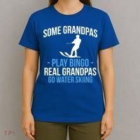 Water Ski Grandpa Skiing Waterski Waterskiing Waves Holiday Gift T-Shirt thumb 4