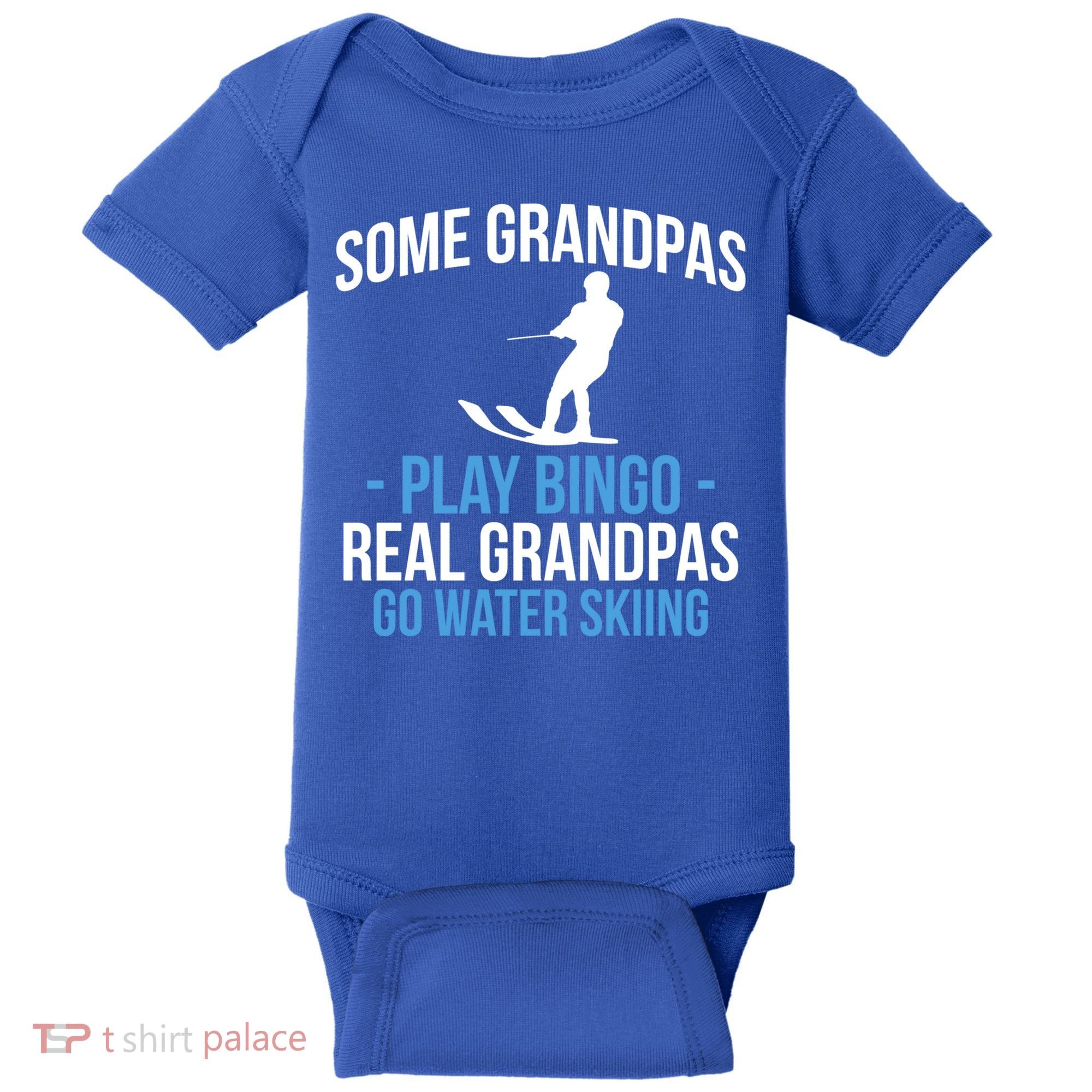 Water Ski Grandpa Skiing Waterski Waterskiing Waves Holiday Gift Baby Bodysuit