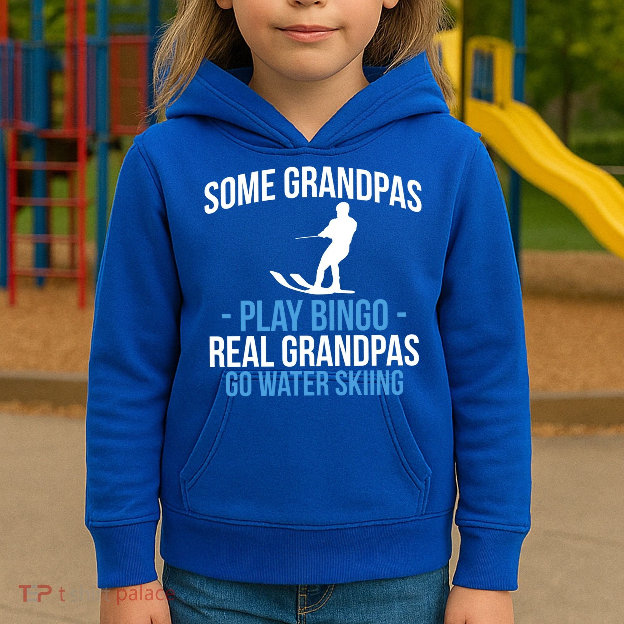 Water Ski Grandpa Skiing Waterski Waterskiing Waves Holiday Gift Kids Hoodie