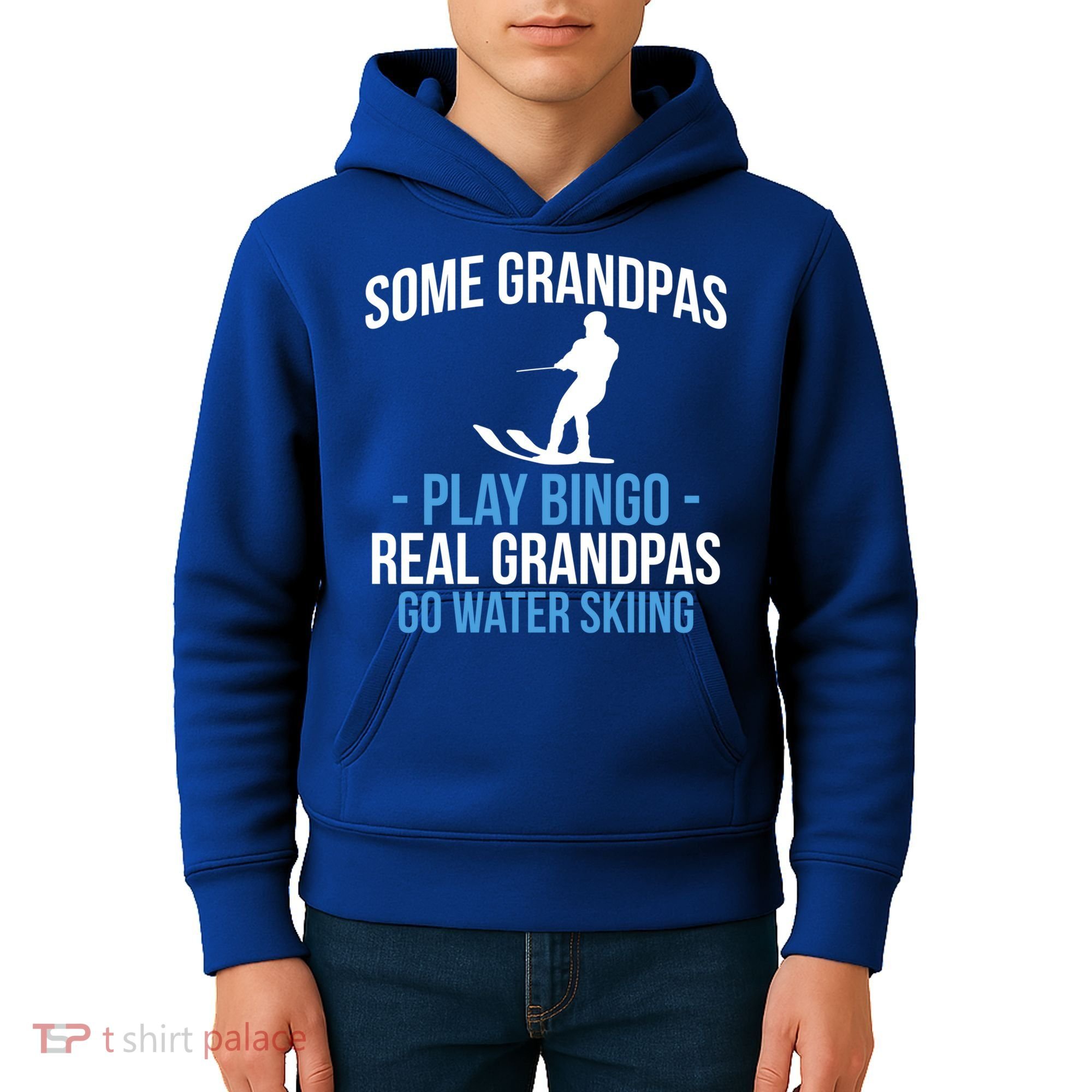 Water Ski Grandpa Skiing Waterski Waterskiing Waves Holiday Gift Kids Hoodie