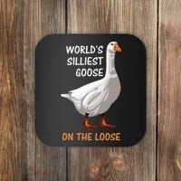 World's Silliest Goose On The Loose Funny Silly Coaster thumb 0