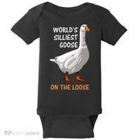 World's Silliest Goose On The Loose Funny Silly Baby Bodysuit thumb 0