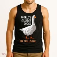 World's Silliest Goose On The Loose Funny Silly Tank Top thumb 3